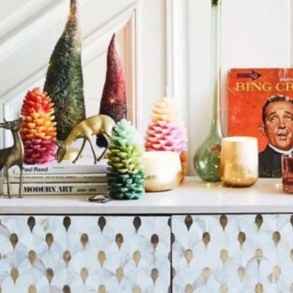 Evergreen Pillar Boho Hipster Hippie Art Deco Farm Christmas Holiday Chic Candle - Picture 6 of 6